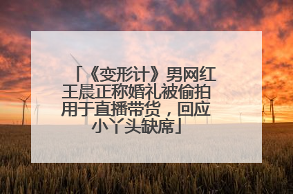 《变形计》男网红王晨正称婚礼被偷拍用于直播带货，回应小丫头缺席