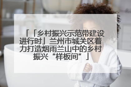 「乡村振兴示范带建设进行时」兰州市城关区着力打造烟雨兰山中的乡村振兴“样板间”