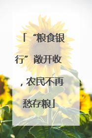 “粮食银行”敞开收，农民不再愁存粮