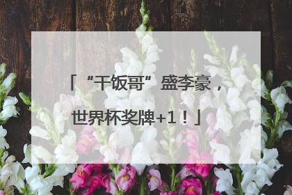 “干饭哥”盛李豪，世界杯奖牌+1！