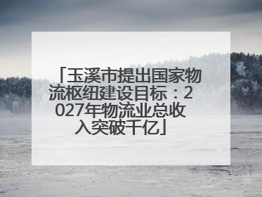 玉溪市提出国家物流枢纽建设目标：2027年物流业总收入突破千亿