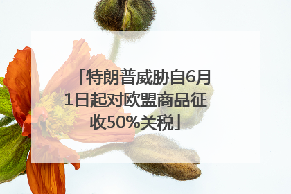 特朗普威胁自6月1日起对欧盟商品征收50%关税