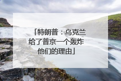 特朗普：乌克兰给了普京一个轰炸他们的理由