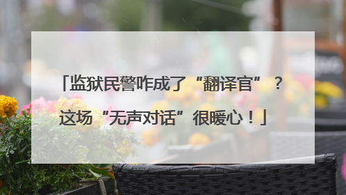监狱民警咋成了“翻译官”？这场“无声对话”很暖心！