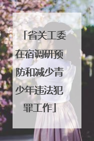 省关工委在宿调研预防和减少青少年违法犯罪工作