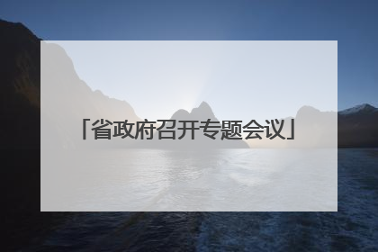 省政府召开专题会议
