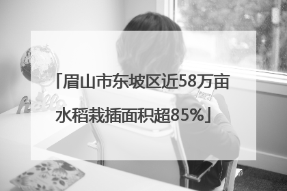 眉山市东坡区近58万亩水稻栽插面积超85%