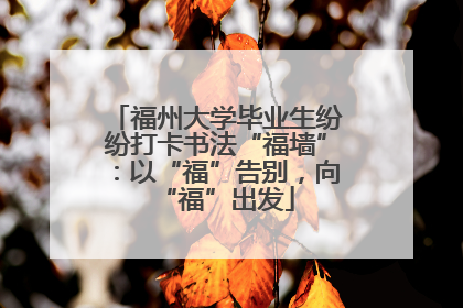福州大学毕业生纷纷打卡书法“福墙”：以“福”告别，向“福”出发