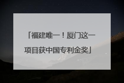 福建唯一！厦门这一项目获中国专利金奖