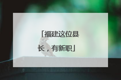 福建这位县长，有新职