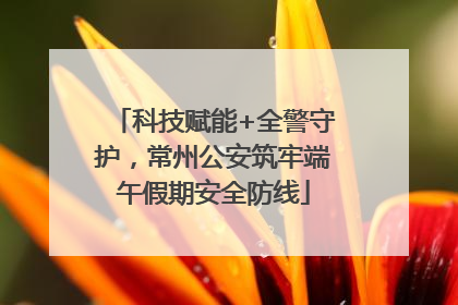 科技赋能+全警守护，常州公安筑牢端午假期安全防线