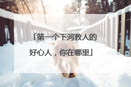 第一个下河救人的好心人，你在哪里