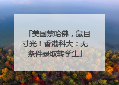 美国禁哈佛，鼠目寸光！香港科大：无条件录取转学生