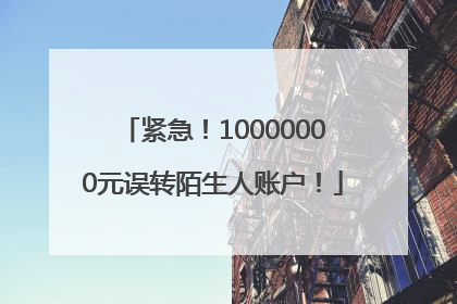 紧急！10000000元误转陌生人账户！