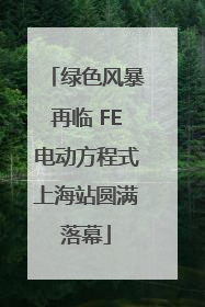 绿色风暴再临 FE电动方程式上海站圆满落幕