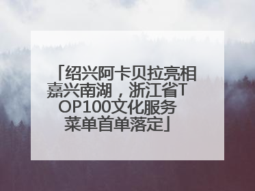 绍兴阿卡贝拉亮相嘉兴南湖，浙江省TOP100文化服务菜单首单落定