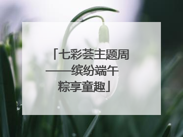 七彩荟主题周——缤纷端午 粽享童趣