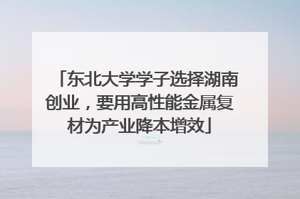 东北大学学子选择湖南创业，要用高性能金属复材为产业降本增效