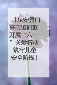 东安县白牙市镇妇联开展“六一”关爱行动 筑牢儿童安全防线