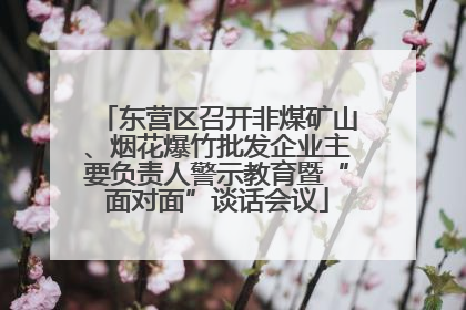 东营区召开非煤矿山、烟花爆竹批发企业主要负责人警示教育暨“面对面”谈话会议