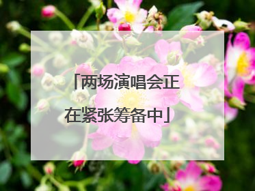 两场演唱会正在紧张筹备中