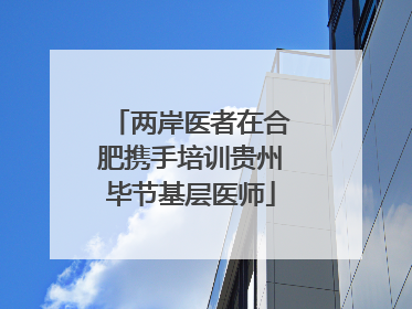 两岸医者在合肥携手培训贵州毕节基层医师
