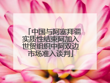 中国与阿塞拜疆实质性结束阿加入世贸组织中阿双边市场准入谈判