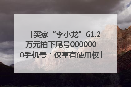买家“李小龙”61.2万元拍下尾号0000000手机号：仅享有使用权