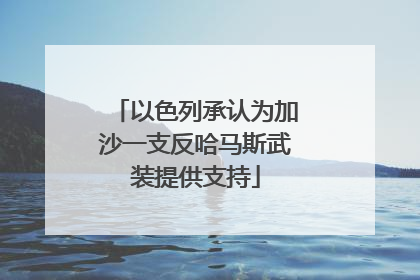 以色列承认为加沙一支反哈马斯武装提供支持