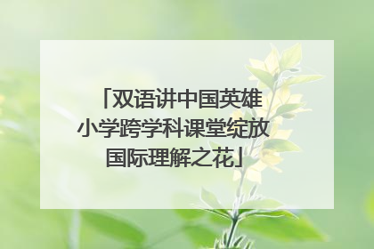 双语讲中国英雄 小学跨学科课堂绽放国际理解之花