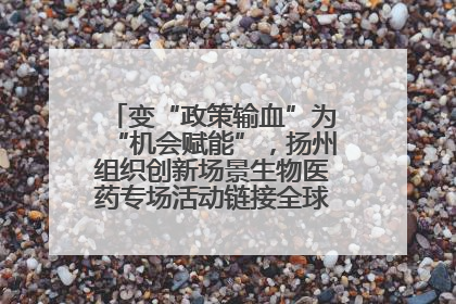 变“政策输血”为“机会赋能”，扬州组织创新场景生物医药专场活动链接全球“隐形冠军”