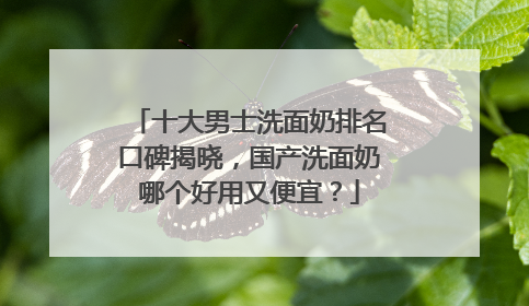 十大男士洗面奶排名口碑揭晓，国产洗面奶哪个好用又便宜？
