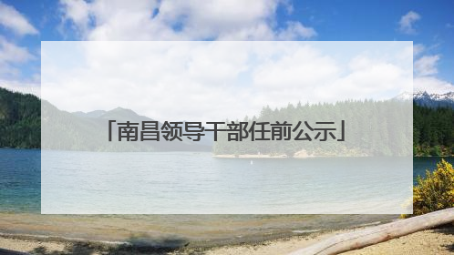 南昌领导干部任前公示