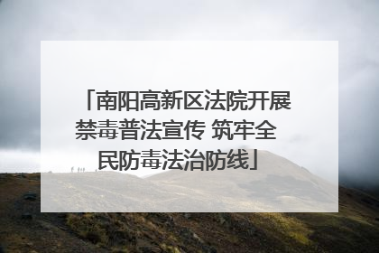 南阳高新区法院开展禁毒普法宣传 筑牢全民防毒法治防线