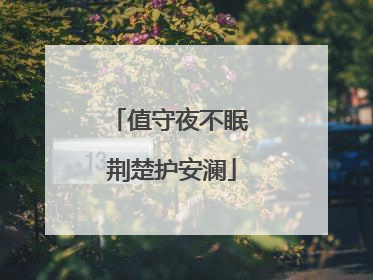 值守夜不眠 荆楚护安澜