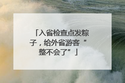 入省检查点发粽子，给外省游客“整不会了”