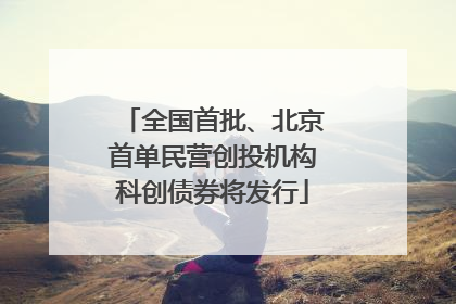 全国首批、北京首单民营创投机构科创债券将发行