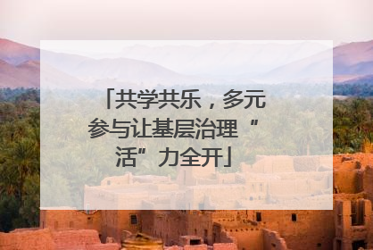 共学共乐，多元参与让基层治理“活”力全开