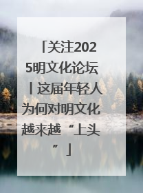 关注2025明文化论坛丨这届年轻人为何对明文化越来越“上头”