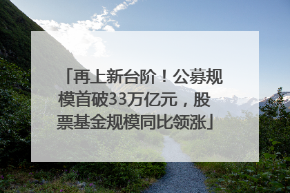 再上新台阶！公募规模首破33万亿元，股票基金规模同比领涨
