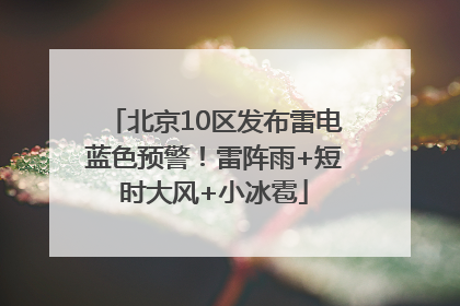 北京10区发布雷电蓝色预警！雷阵雨+短时大风+小冰雹