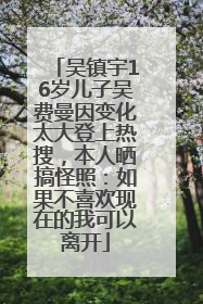 吴镇宇16岁儿子吴费曼因变化太大登上热搜，本人晒搞怪照：如果不喜欢现在的我可以离开