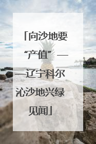 向沙地要“产值”——辽宁科尔沁沙地兴绿见闻