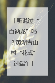 听说过“百衲龙”吗？黄湖青山村“花式”过端午