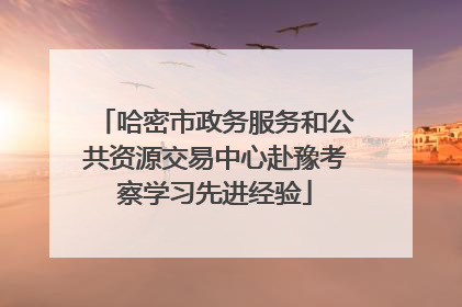 哈密市政务服务和公共资源交易中心赴豫考察学习先进经验