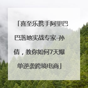 喜至乐携手阿里巴巴落地实战专家-孙倩，教你如何7天爆单逆袭跨境电商