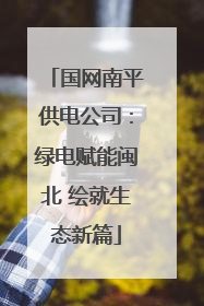 国网南平供电公司：绿电赋能闽北 绘就生态新篇