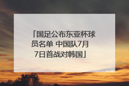 国足公布东亚杯球员名单 中国队7月7日首战对韩国