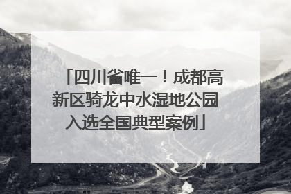 四川省唯一！成都高新区骑龙中水湿地公园入选全国典型案例