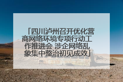 四川泸州召开优化营商网络环境专项行动工作推进会 涉企网络乱象集中整治初见成效